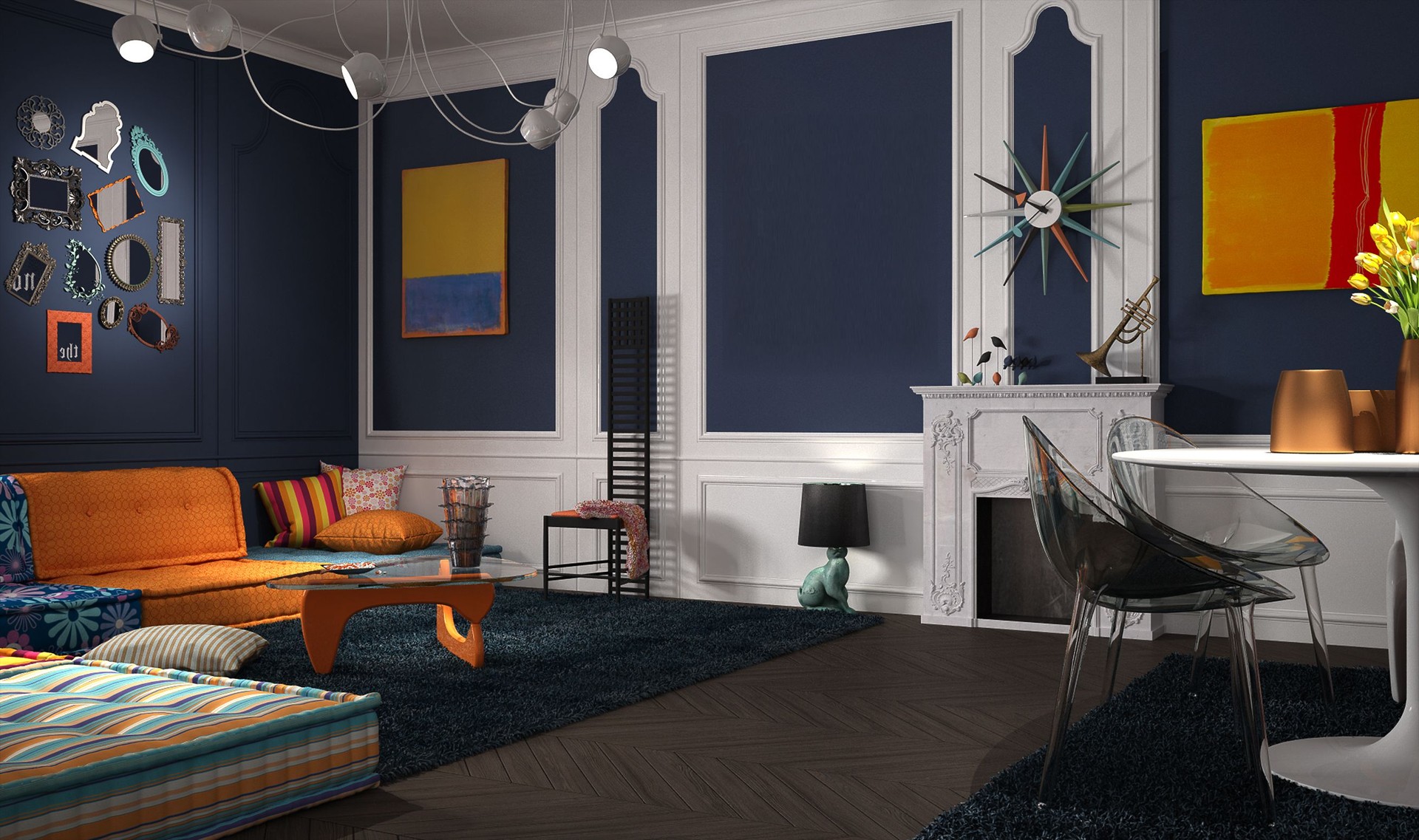 Eclectic and classic lounge